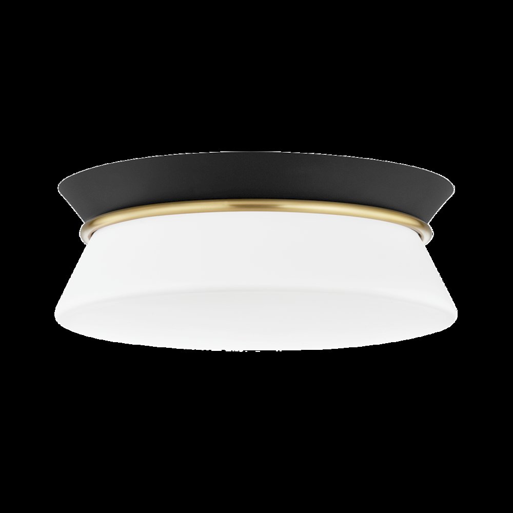 Cath Flush Mount, Aged Brass. Picture 1