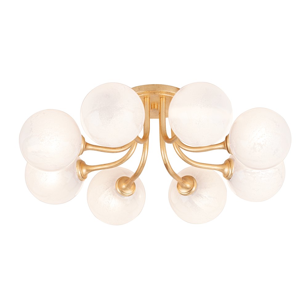 Onyx Semi Flush, Vintage Gold Leaf. Picture 1
