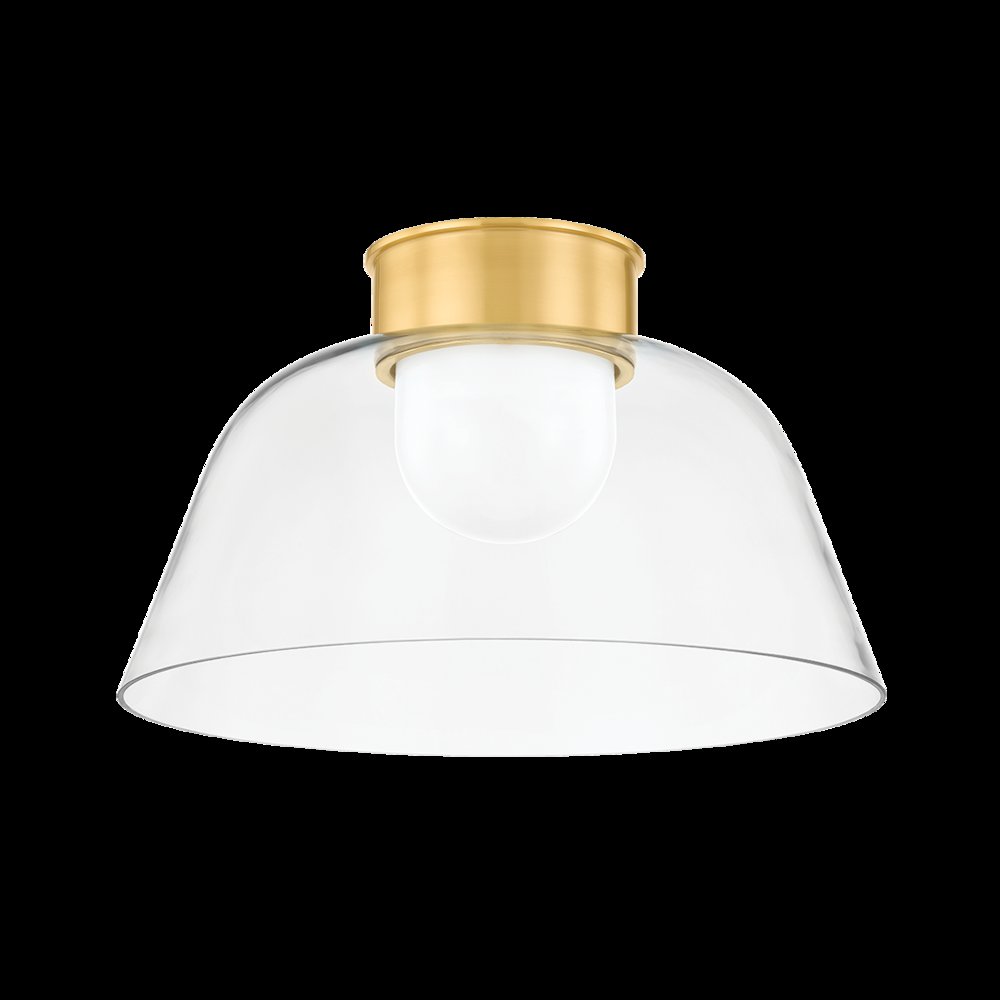 Lakeside Flush Mount, Aged Brass. Picture 1