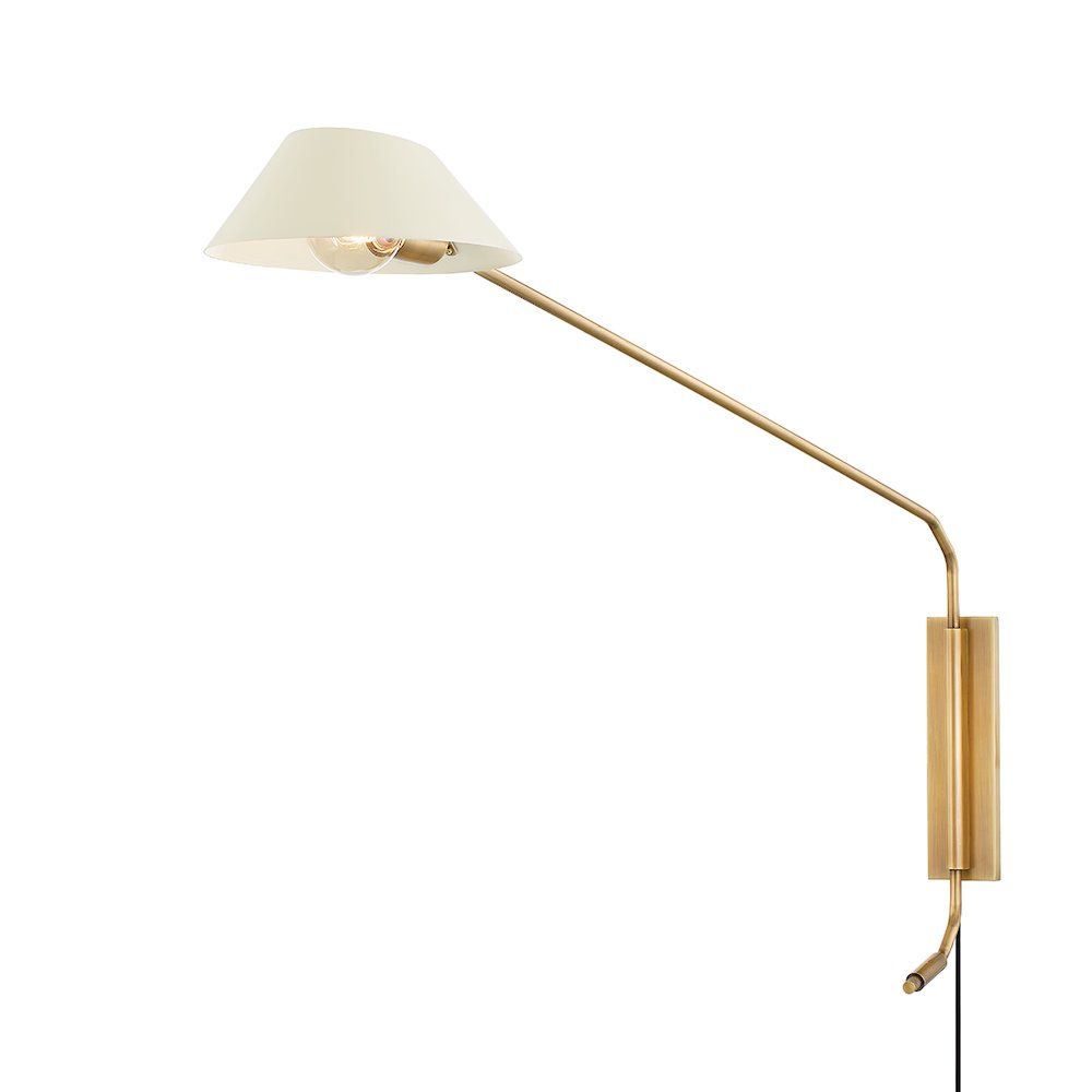 Sacramento Plug-In Sconce, Patina Brass. Picture 1