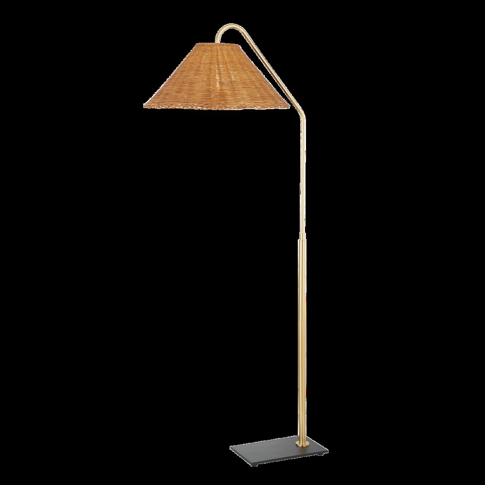 Lauren Floor Lamp, Aged Brass. Picture 1