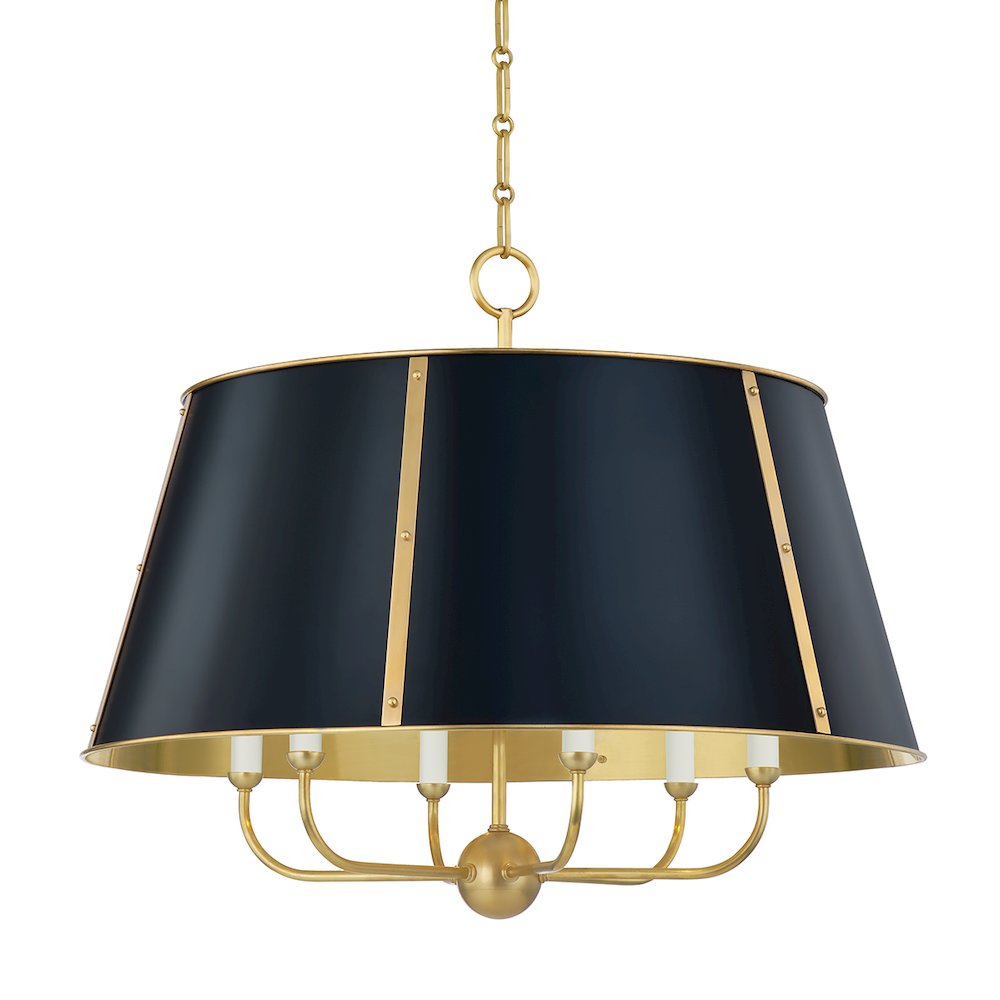 Cambridge Chandelier, Aged Brass. Picture 1