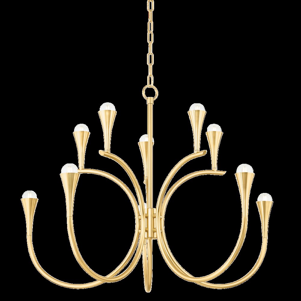 Aviana Chandelier, Aged Brass. Picture 1