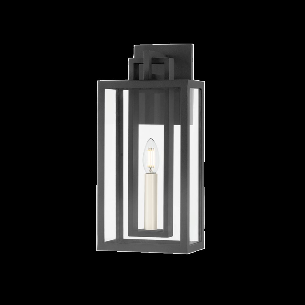 Amire Exterior Wall Sconce, Texture Black. Picture 1