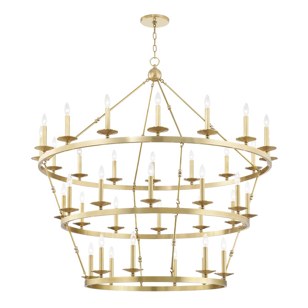 Allendale Chandelier, Aged Brass. Picture 1