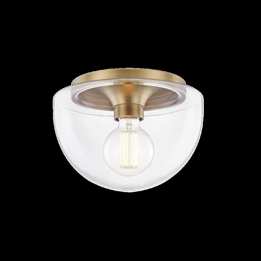 Grace Flush Mount, Aged Brass. Picture 1