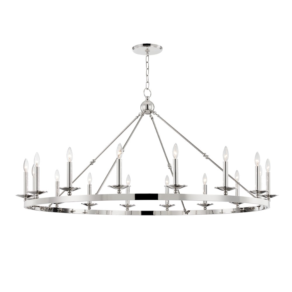 Allendale Chandelier, Polished Nickel. Picture 1
