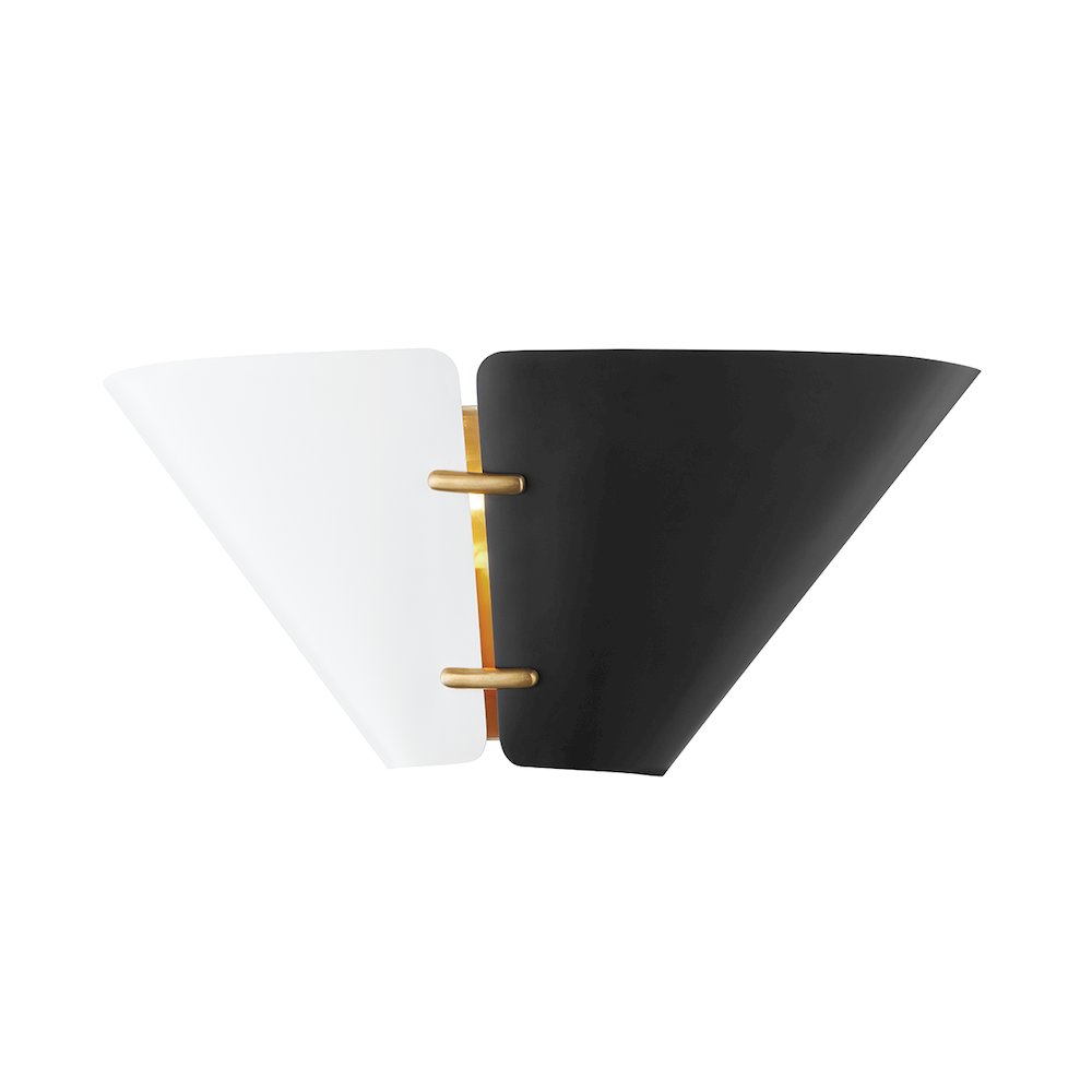 Split Wall Sconce, Aged Brass. Picture 1