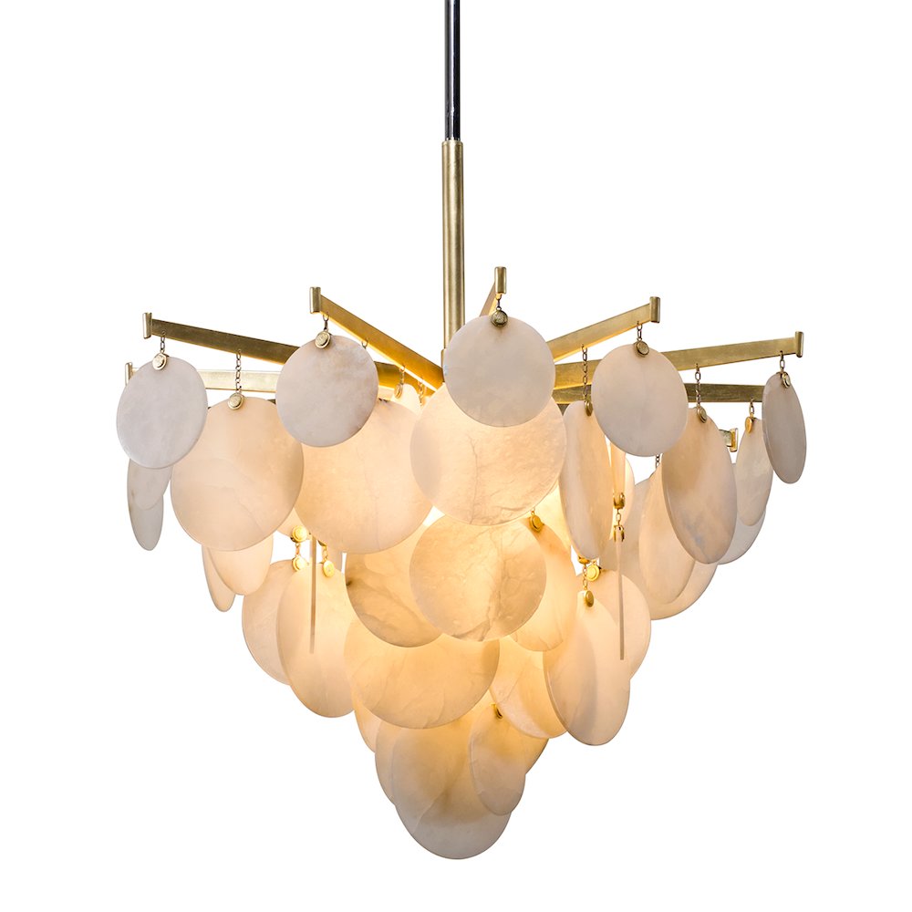 Serenity Chandelier, Gold Leaf. Picture 1