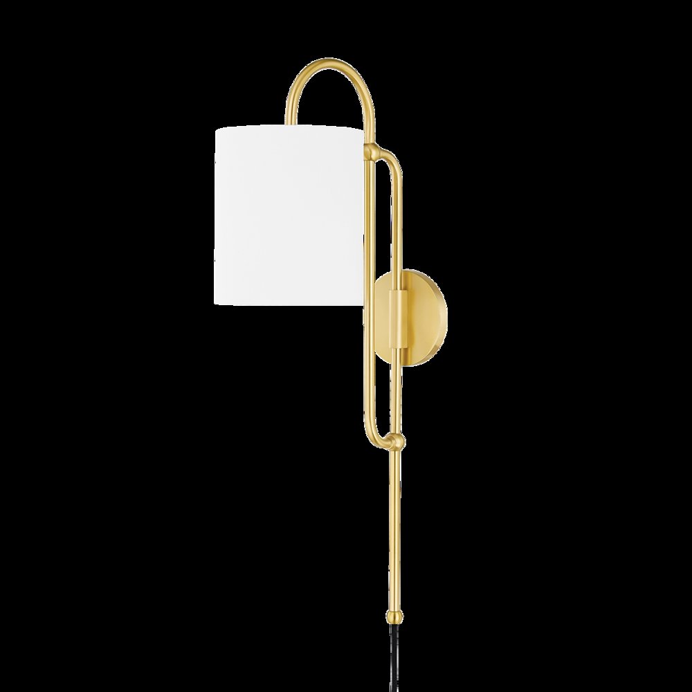 Caroline Plug-In Sconce, Aged Brass. Picture 1