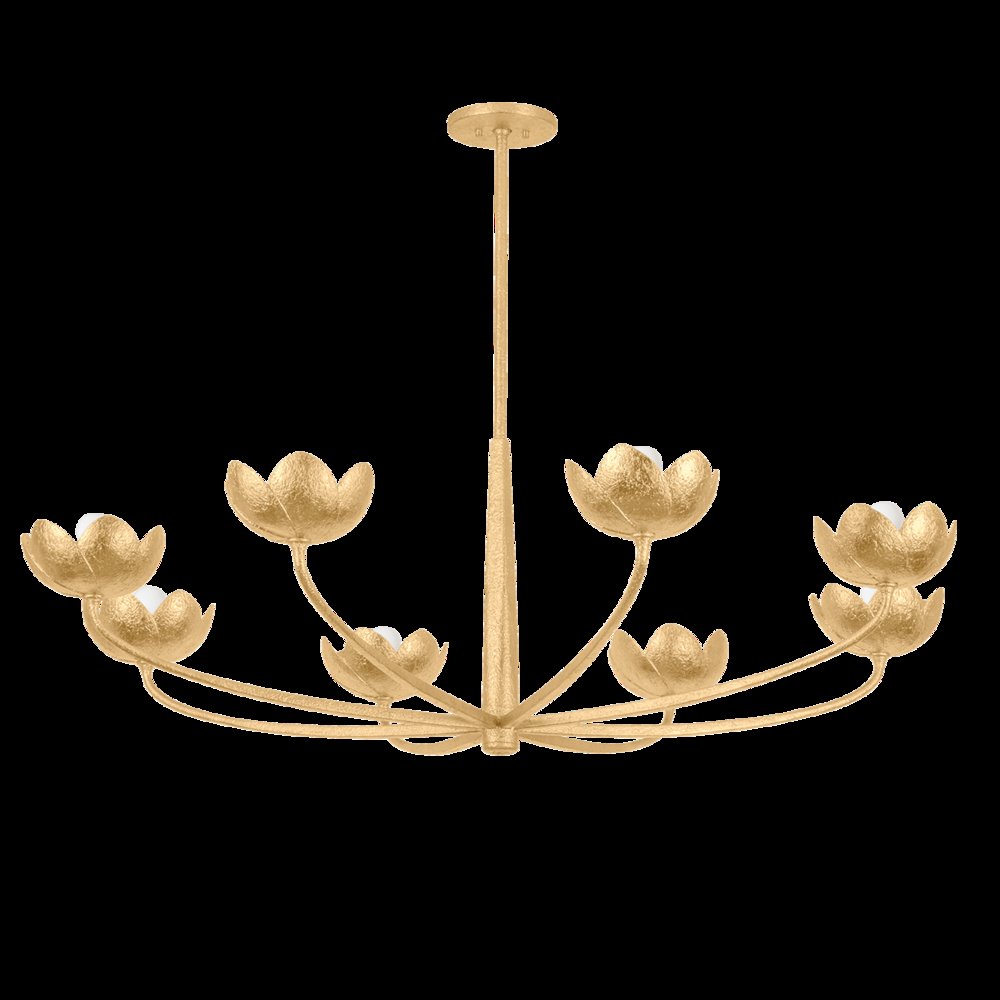 Arcata Chandelier, Vintage Gold Leaf. Picture 1