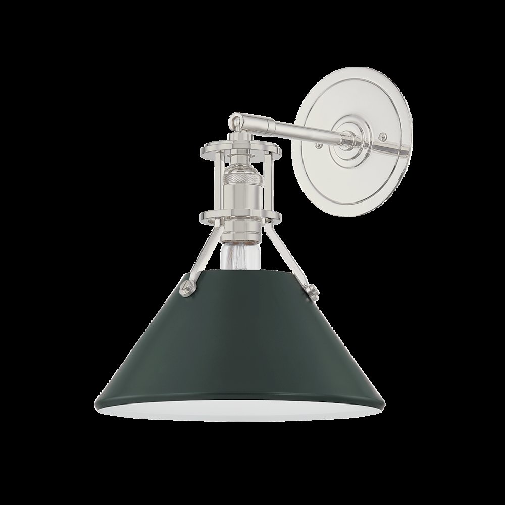 Painted No. 2 Wall Sconce, Polished Nickel. Picture 1