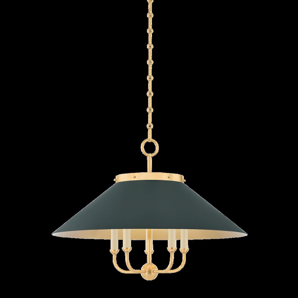 Clivedon Chandelier, Aged Brass. Picture 1