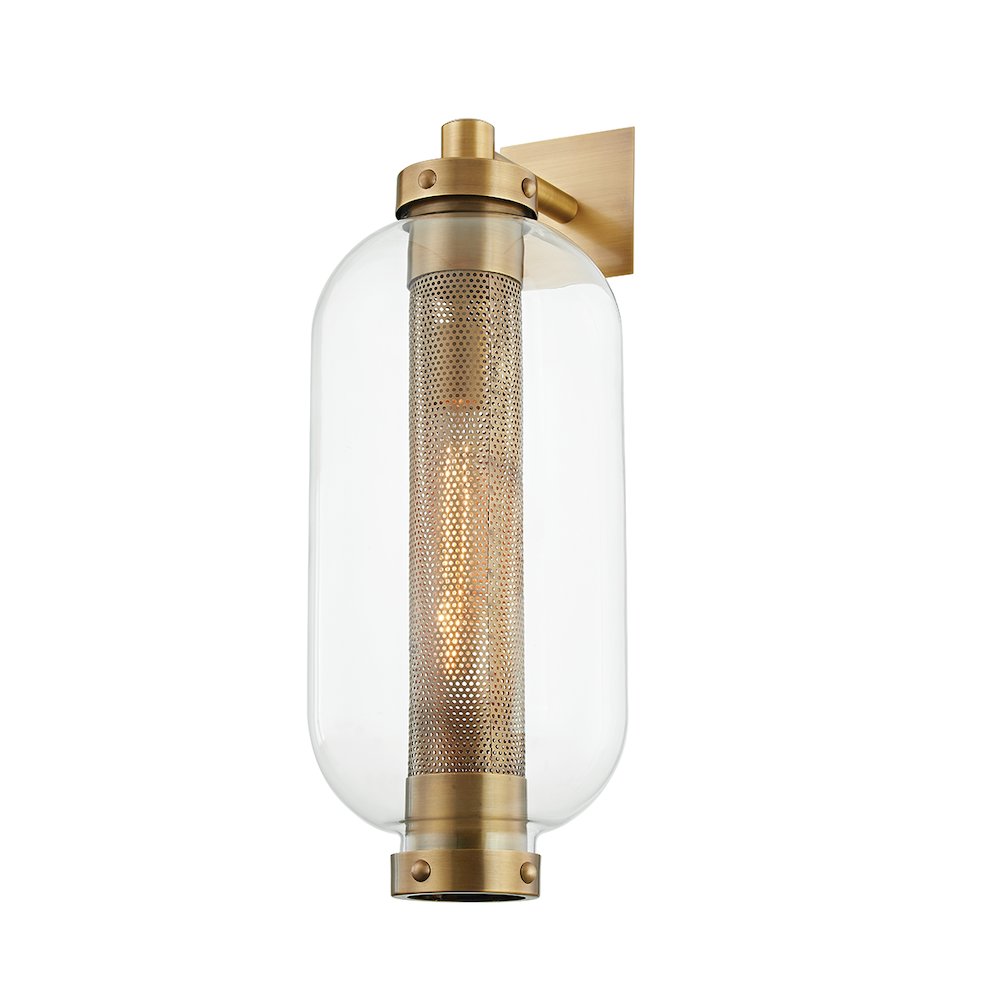Atwater Exterior Wall Sconce, Patina Brass. Picture 1