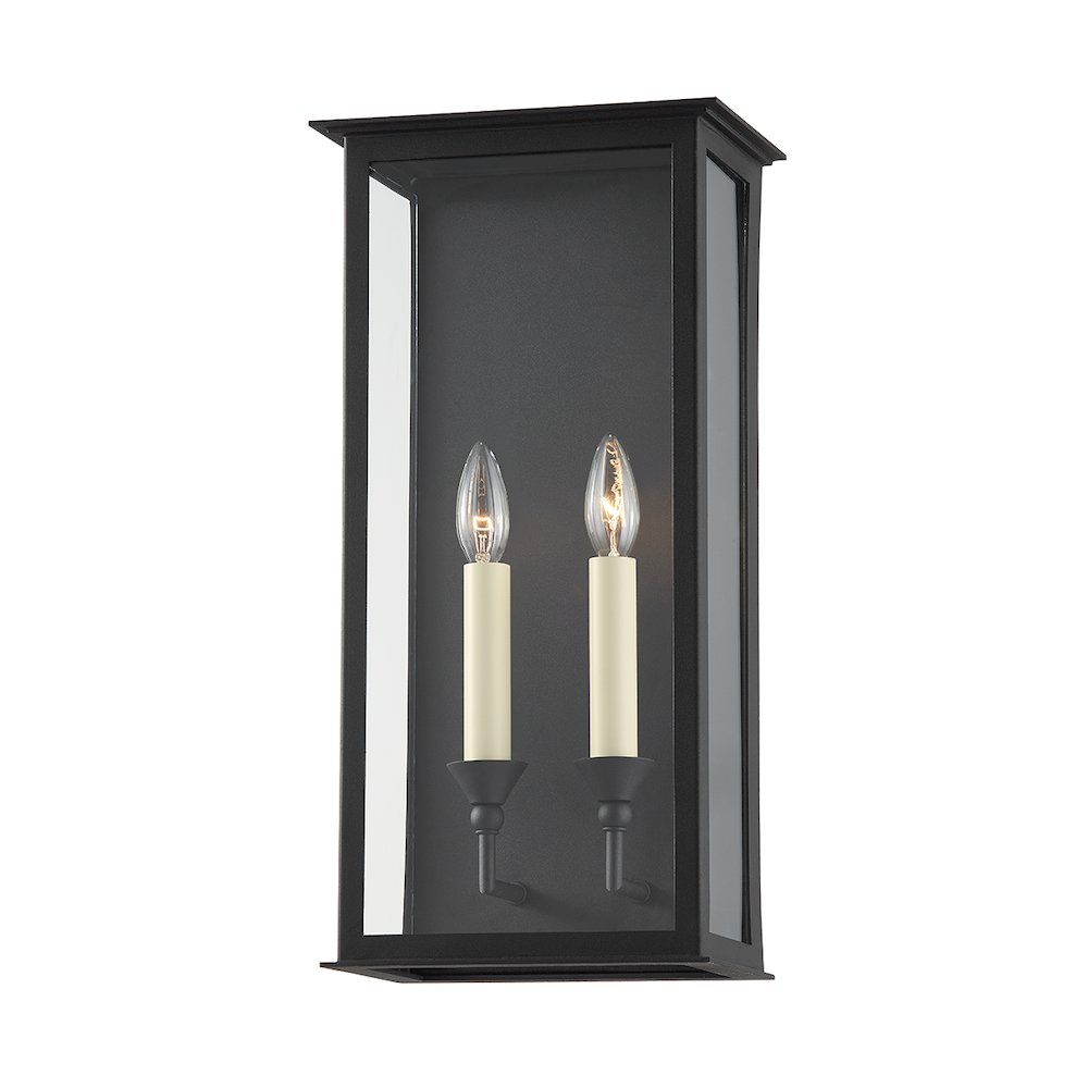 Chauncey Exterior Wall Sconce, Texture Black. Picture 1