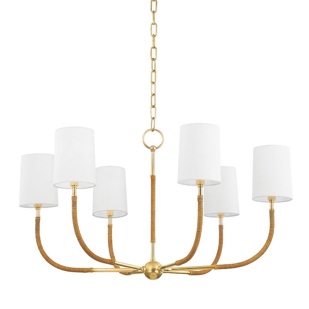 Webson Chandelier, Aged Brass. Picture 1