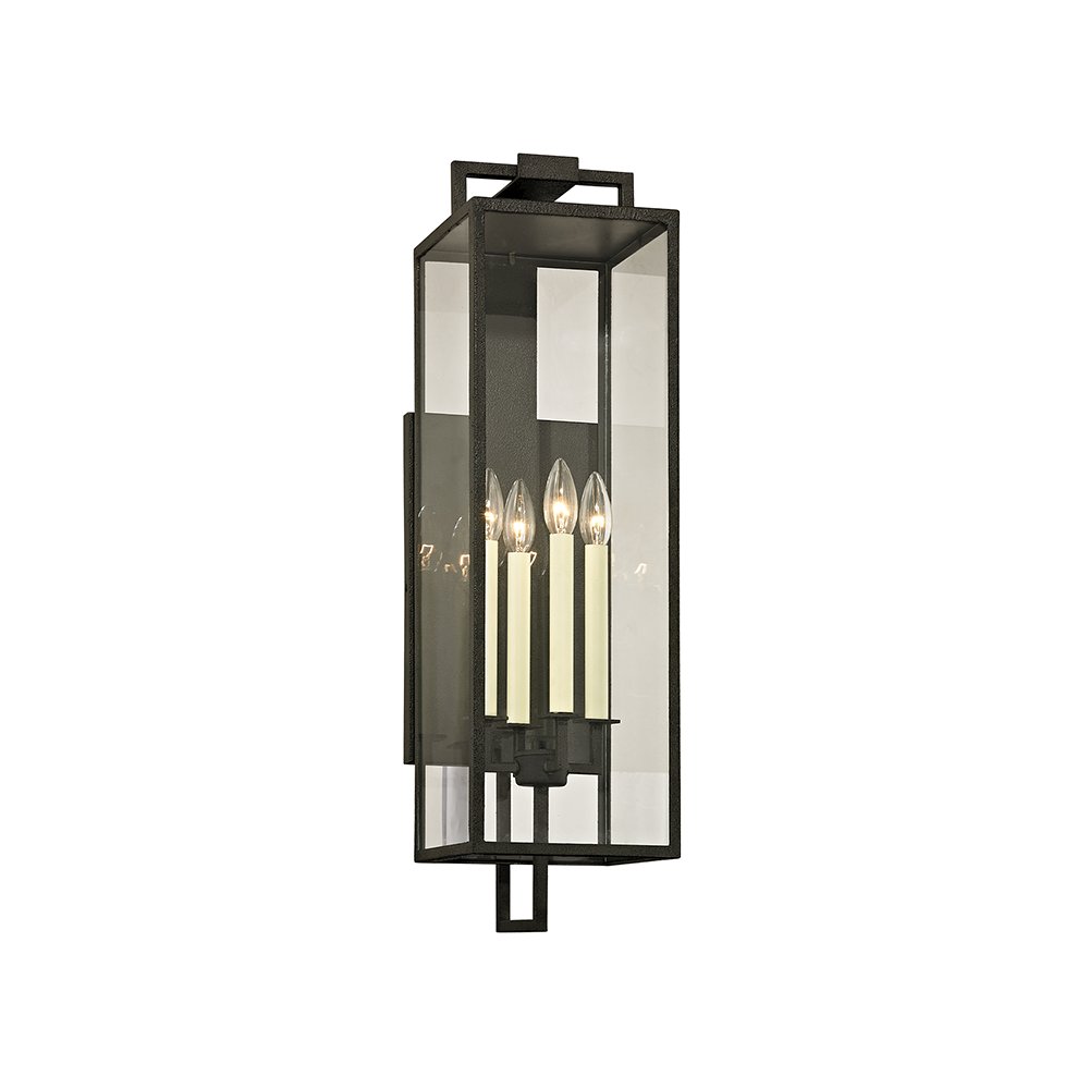 Beckham Exterior Wall Sconce, Forged Iron. Picture 1