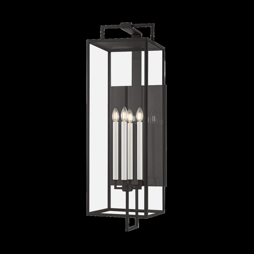 Beckham Exterior Wall Sconce, Forged Iron. Picture 1