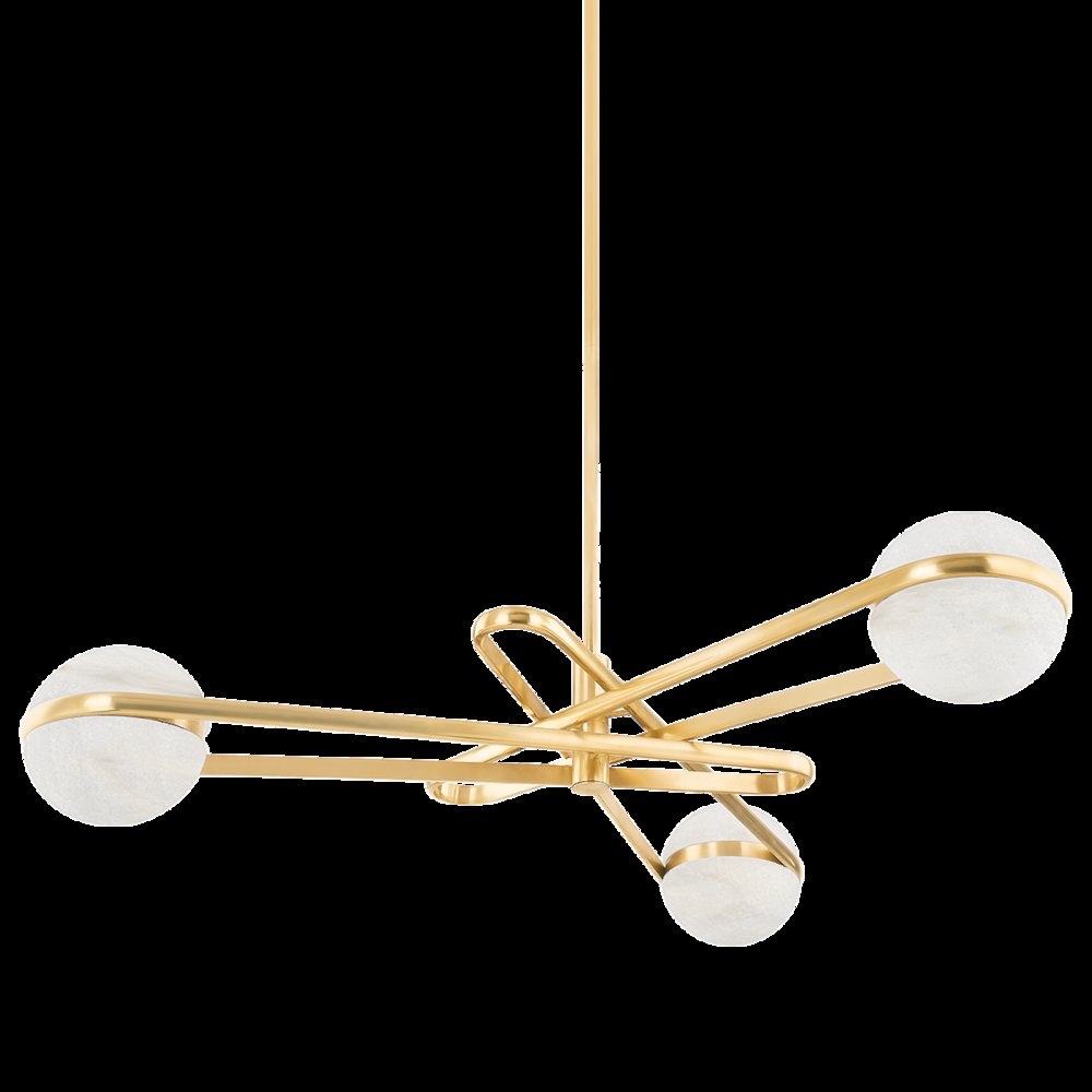 Kyomi Chandelier, Vintage Brass. Picture 1
