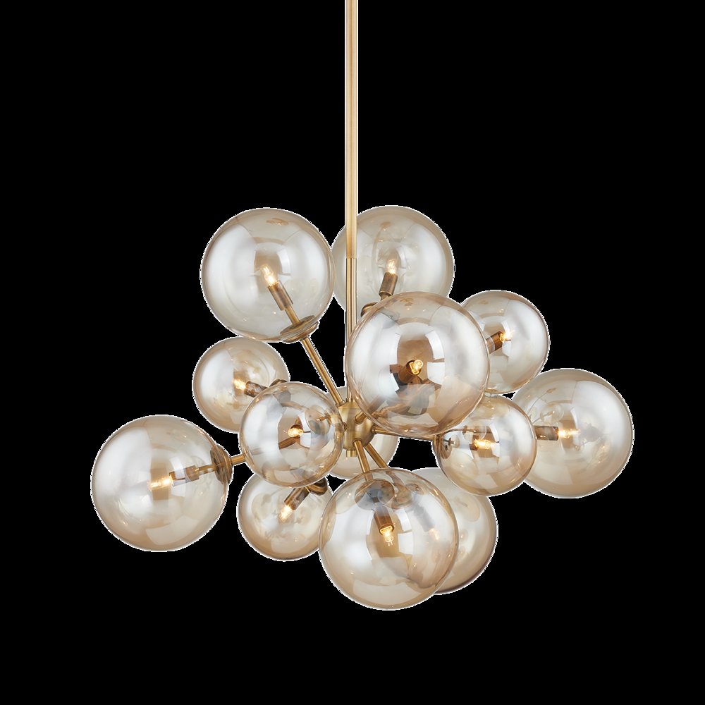 Santee Chandelier, Patina Brass. Picture 1