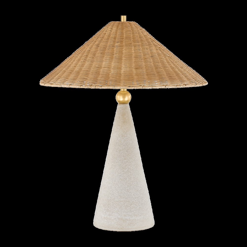 Perilla Table Lamp, Aged Brass. Picture 1