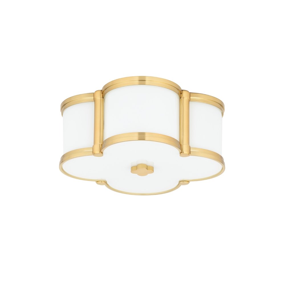 Chandler Flush Mount In Aged Brass Color. Picture 1