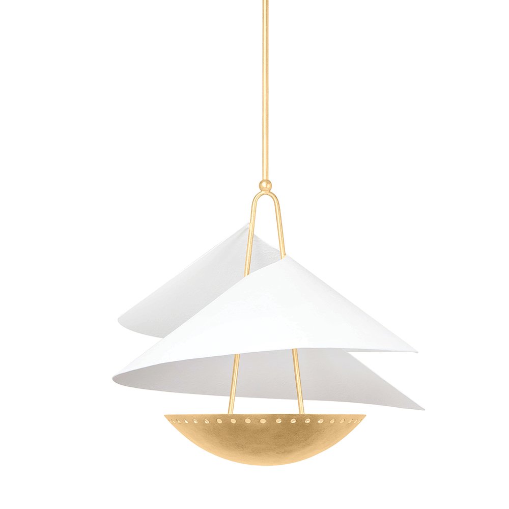 Carini Pendant, Vintage Gold Leaf. Picture 1