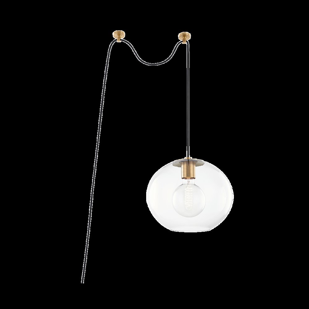 Margot Pendant, Aged Brass. Picture 1