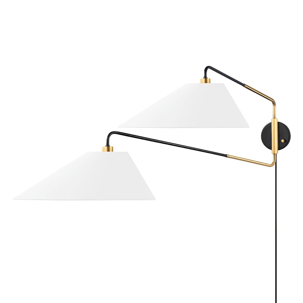 Duo Plug-In Sconce, Aged Brass, Old Bronze. Picture 1