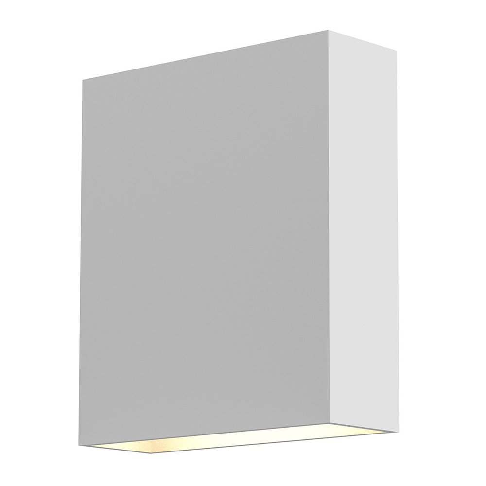 Flat Box Wall Sconce, Texture White. Picture 1