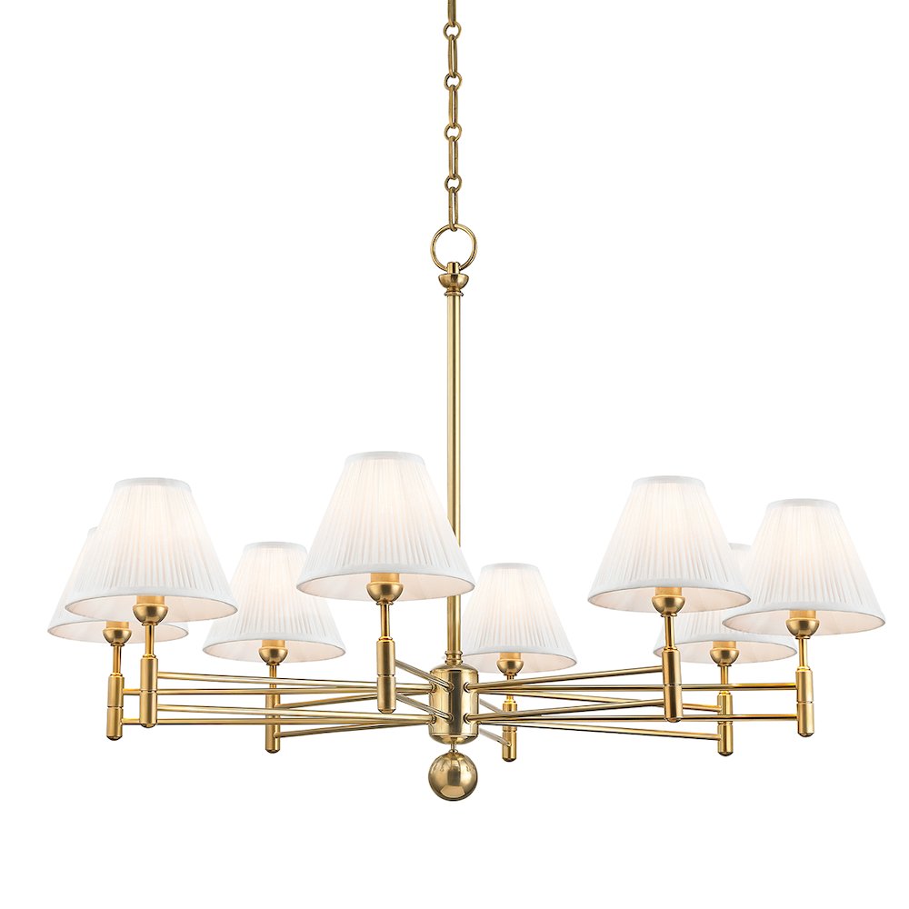 Classic No.1 Chandelier, Aged Brass. Picture 1