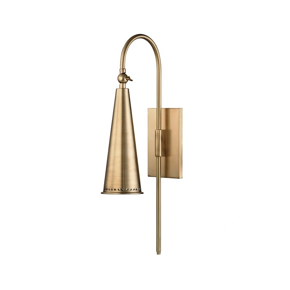 Alva Wall Sconce In Aged Brass Color. Picture 1