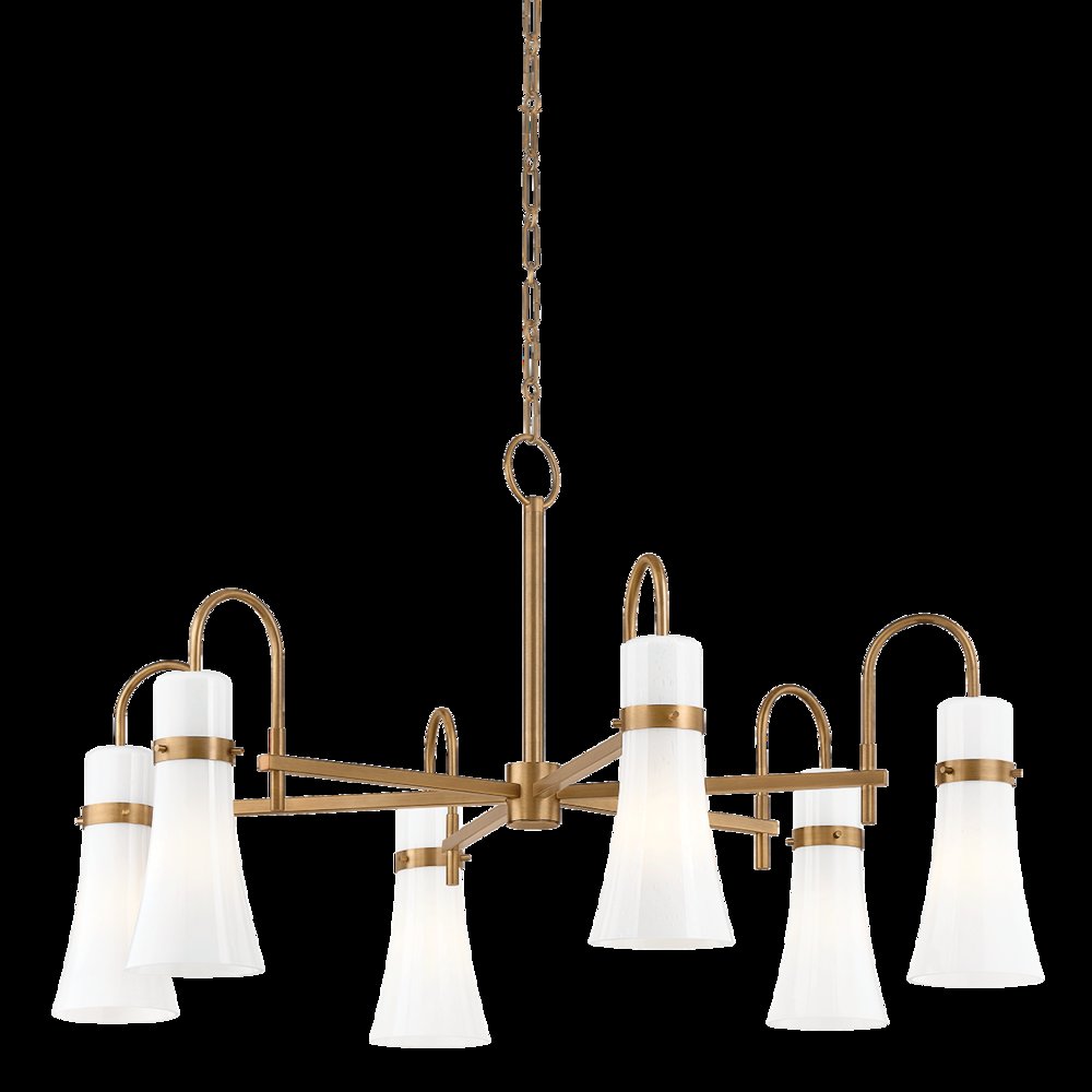 Maple Chandelier, Patina Brass. Picture 1