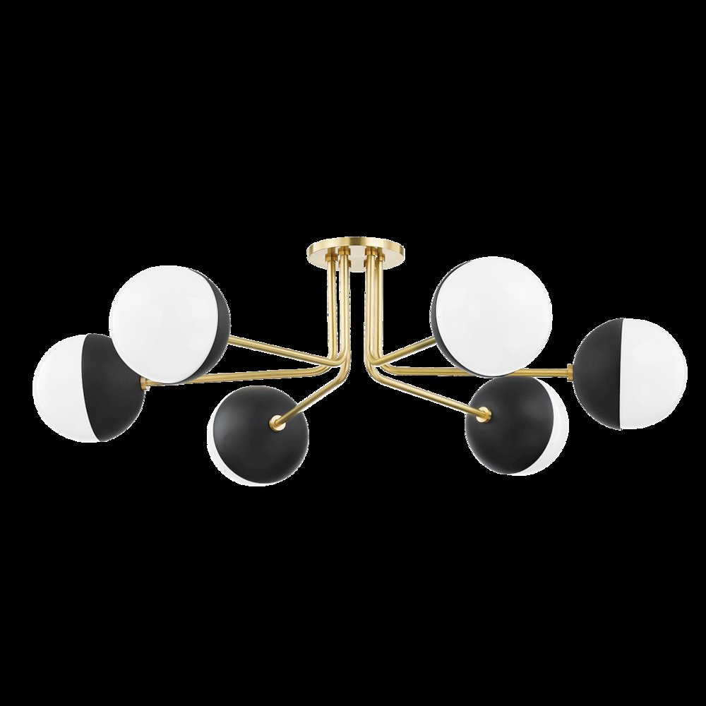Renee Semi Flush, Aged Brass. Picture 1