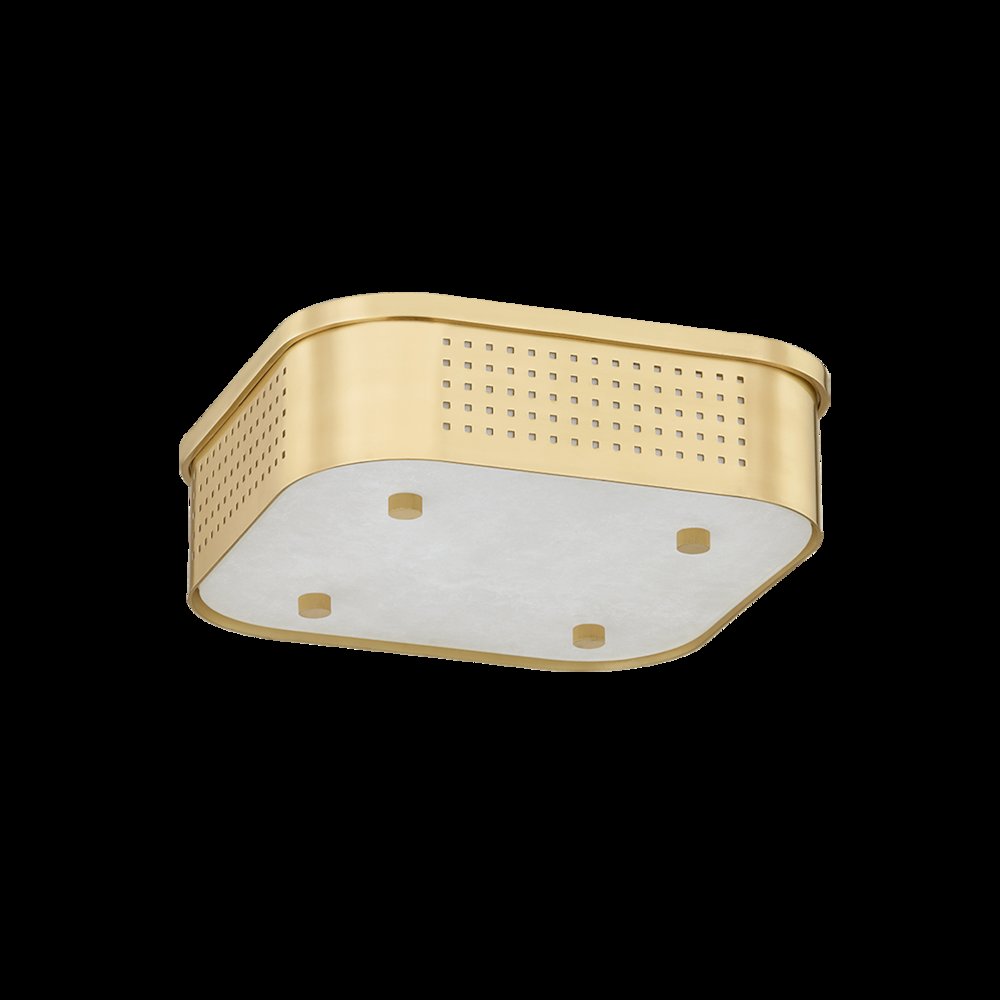Madison Square Flush Mount, Aged Brass. Picture 1