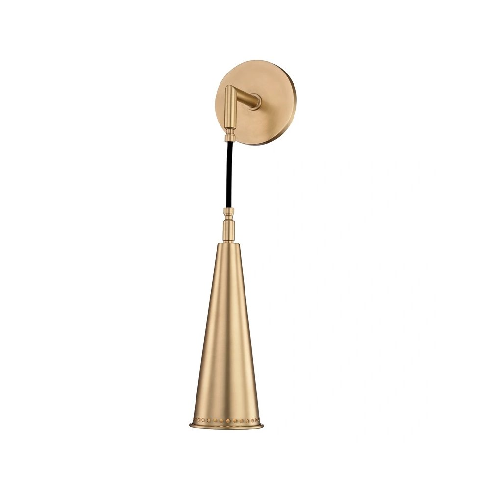 Alva Wall Sconce In Aged Brass Color. Picture 1