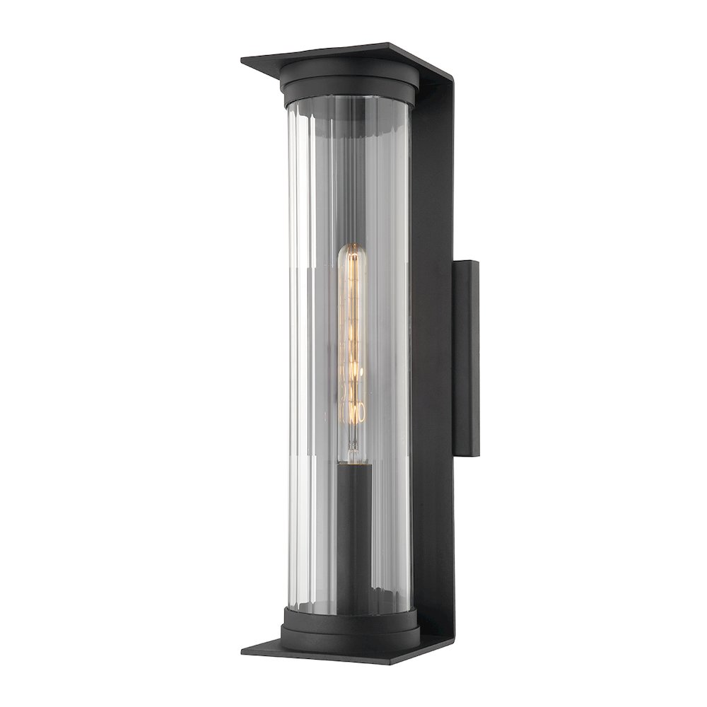 Presley Exterior Wall Sconce, Texture Black. Picture 1