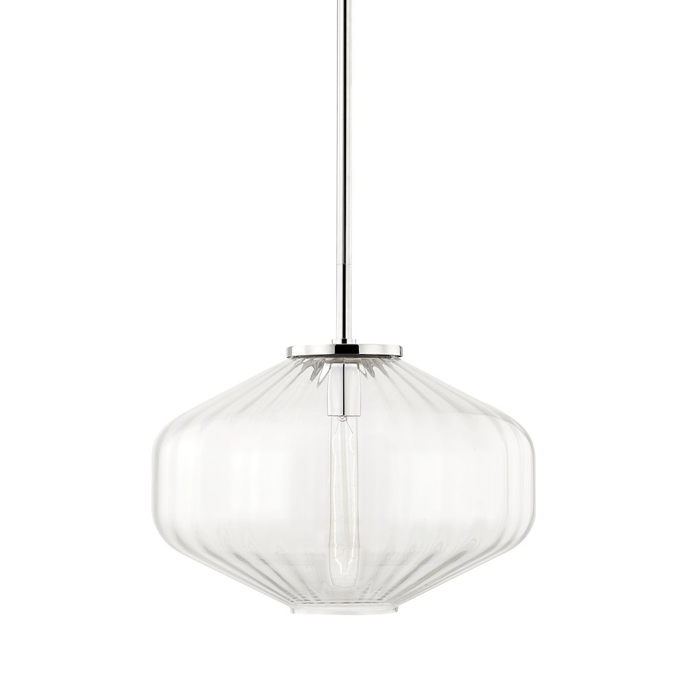Bennett Pendant In Polished Nickel Color. Picture 1