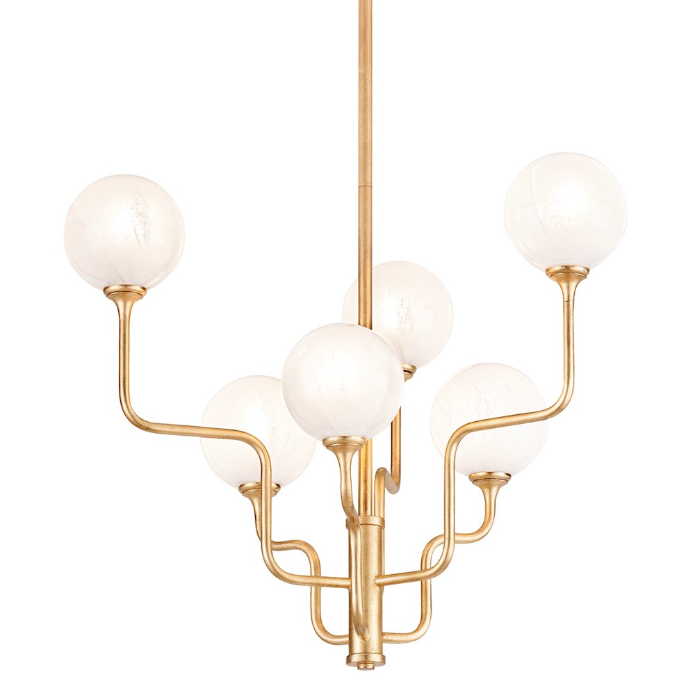 Onyx Chandelier, Vintage Gold Leaf. Picture 1