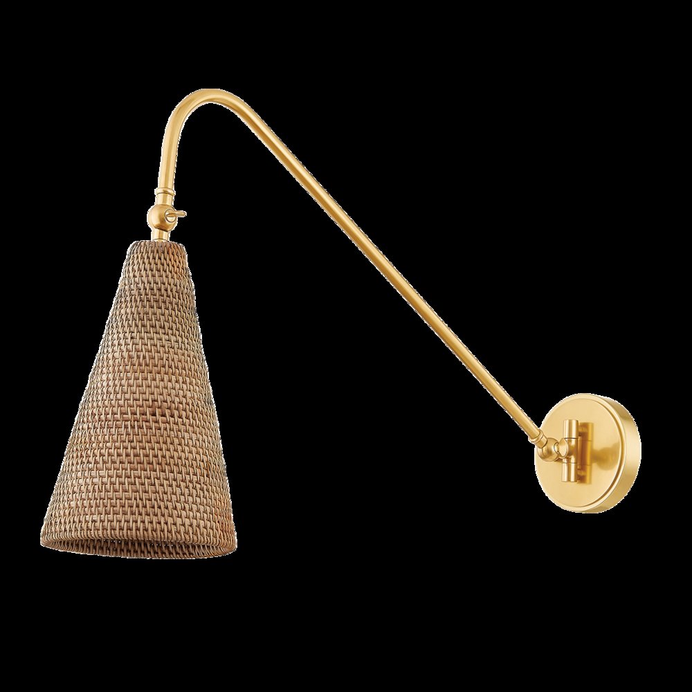 Averack Plug-In Sconce, Aged Brass. Picture 1
