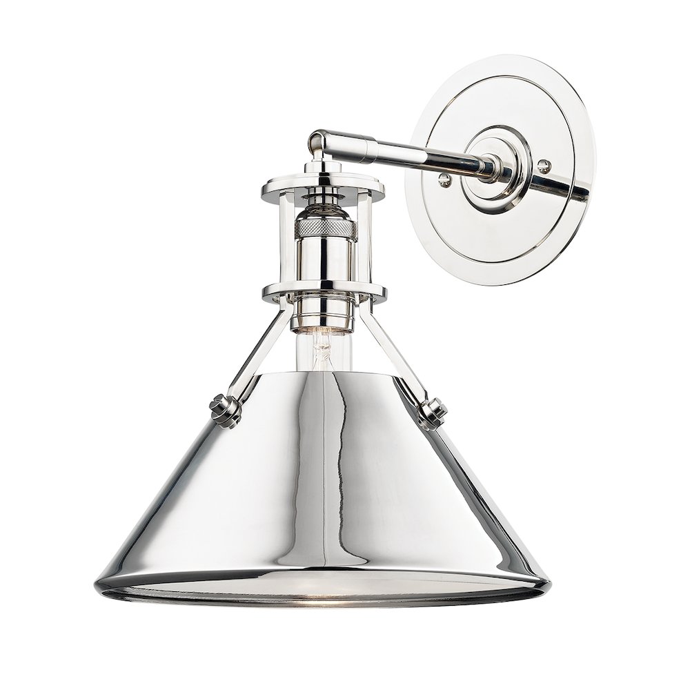 Metal No. 2 Wall Sconce, Polished Nickel. Picture 1