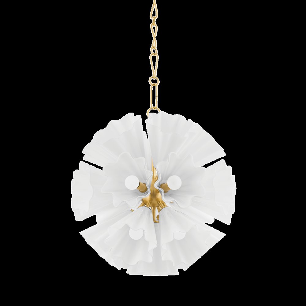 Capri Chandelier, Aged Brass. Picture 1