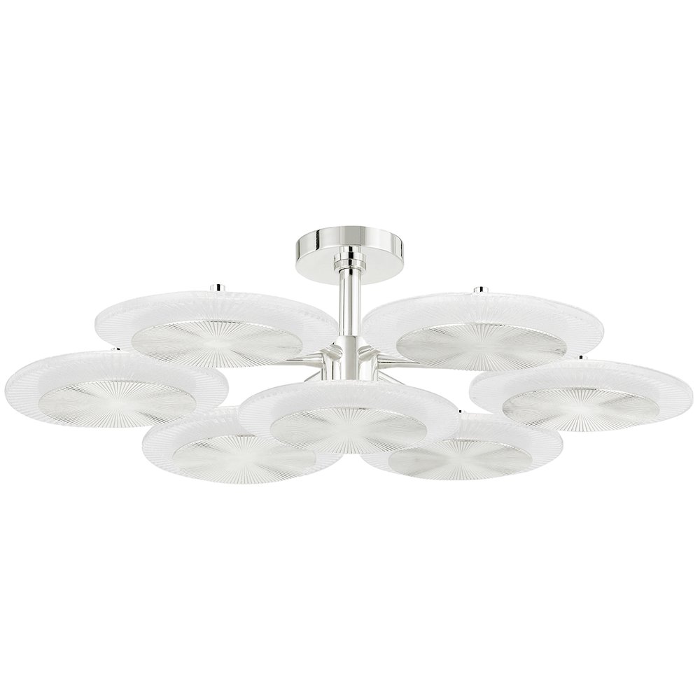 Topaz Semi Flush, Polished Nickel. Picture 1