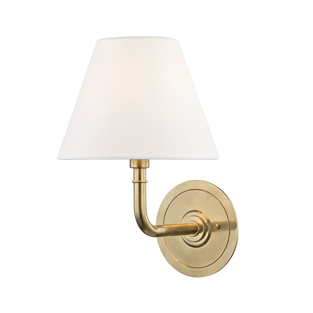 Signature No.1 Wall Sconce, Aged Brass. Picture 1