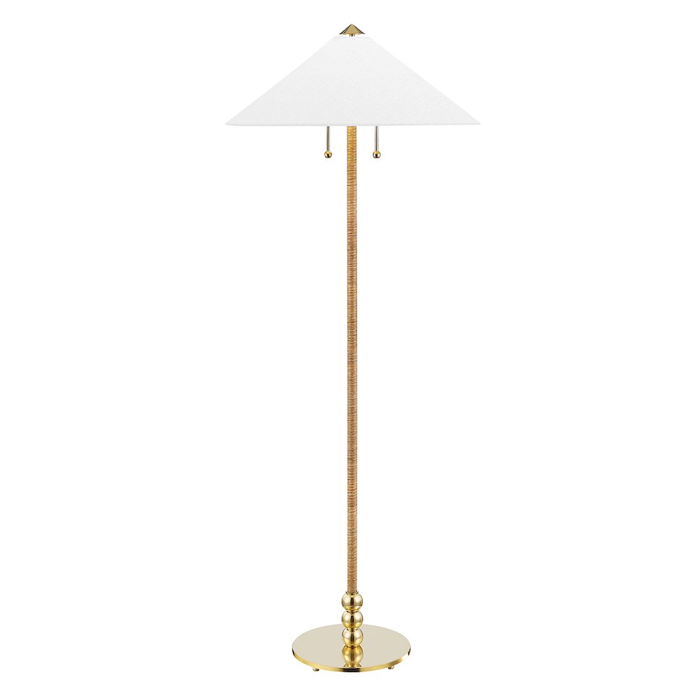 Flare Floor Lamp, Aged Brass. Picture 1