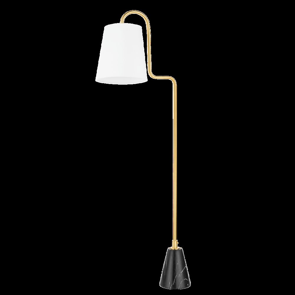 Jaimee Floor Lamp, Aged Brass. Picture 1