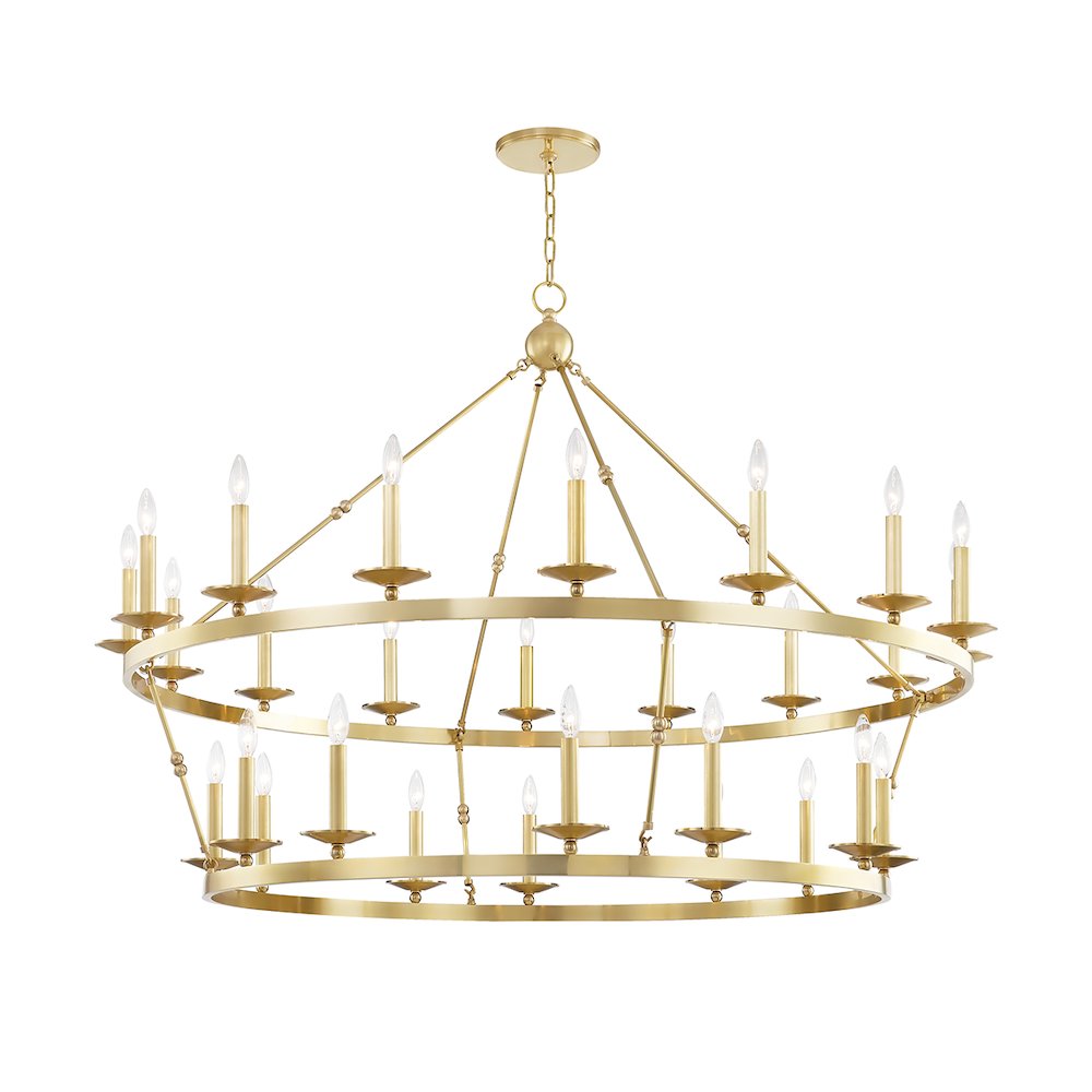 Allendale Chandelier, Aged Brass. Picture 1