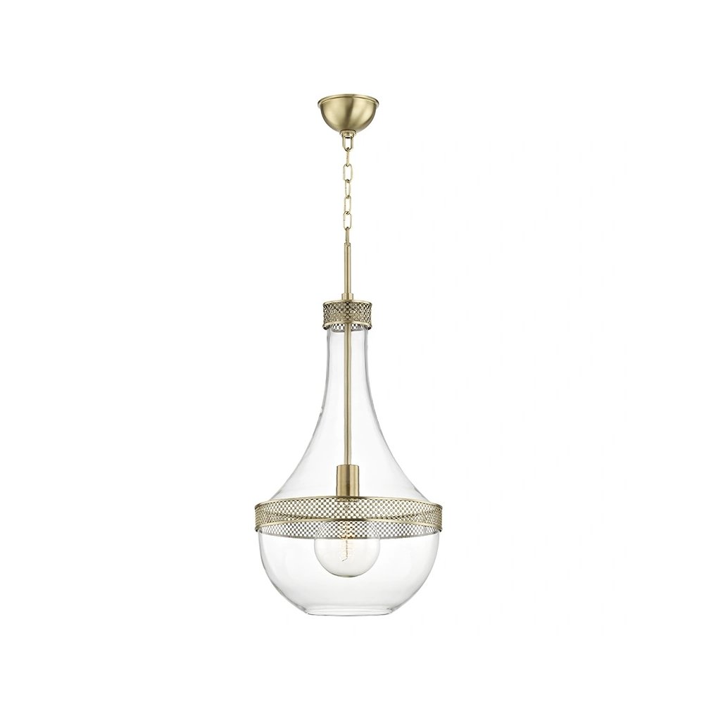 Hagen Pendant In Aged Brass Color. Picture 1