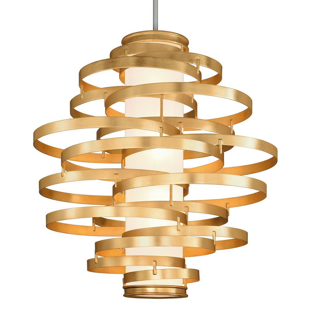 Vertigo Chandelier, Gold Leaf. Picture 1