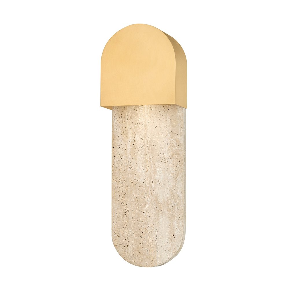 Hobart Wall Sconce In Aged Brass Color. Picture 1